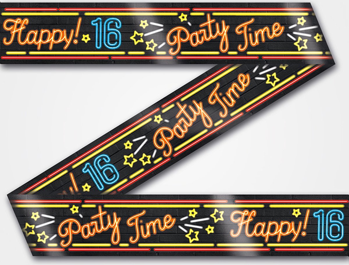 Paperdreams - Neon Party Tape - Happy 16 (12 m)