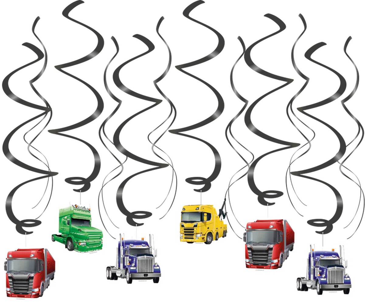 Paperdreams - Swirl decoratie trucks - 12 stuks