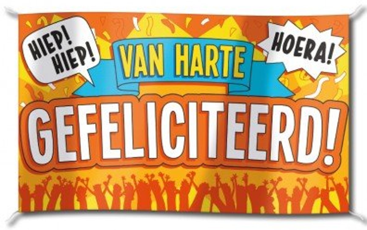 Paperdreams - Vlag - Van harte gefeliciteerd - 150x90cm