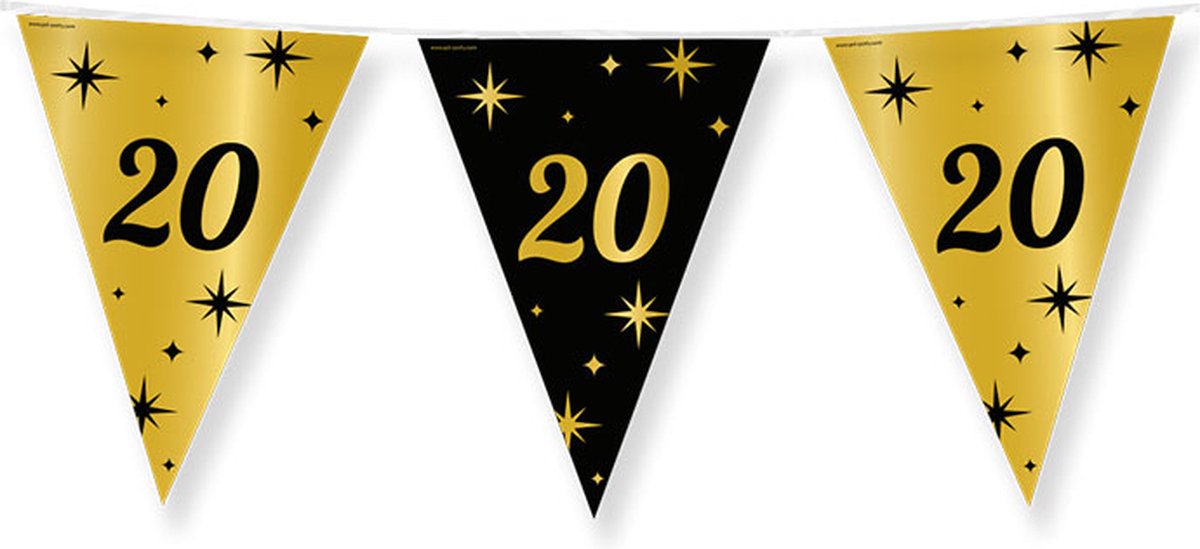 Paperdreams - Vlaggenlijn Classy Party - 20 jaar (10 meter)