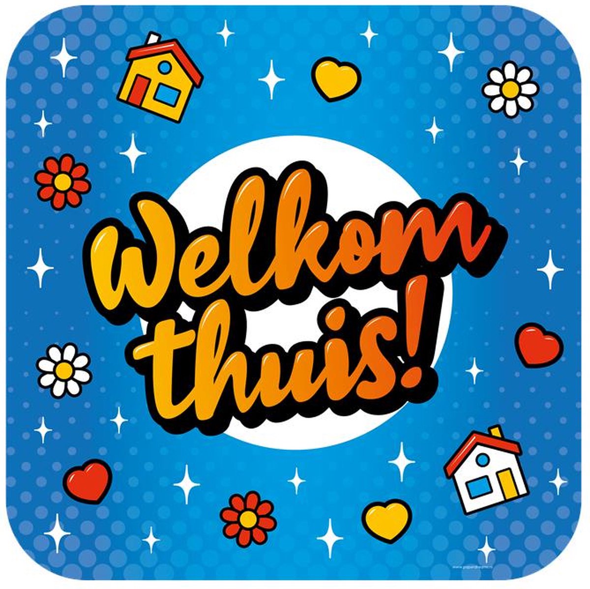 Paperdreams Huldeschild - Welkom thuis cartoon