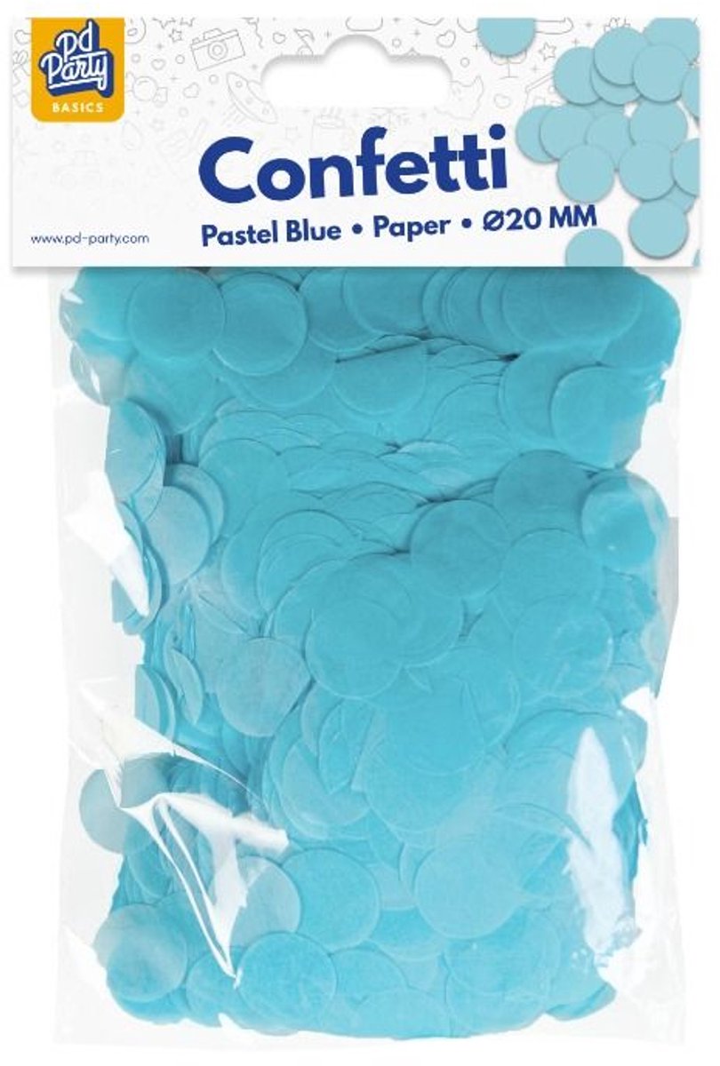 Papier confetti - Pastel blue - 50 gram - Feestjecreatief