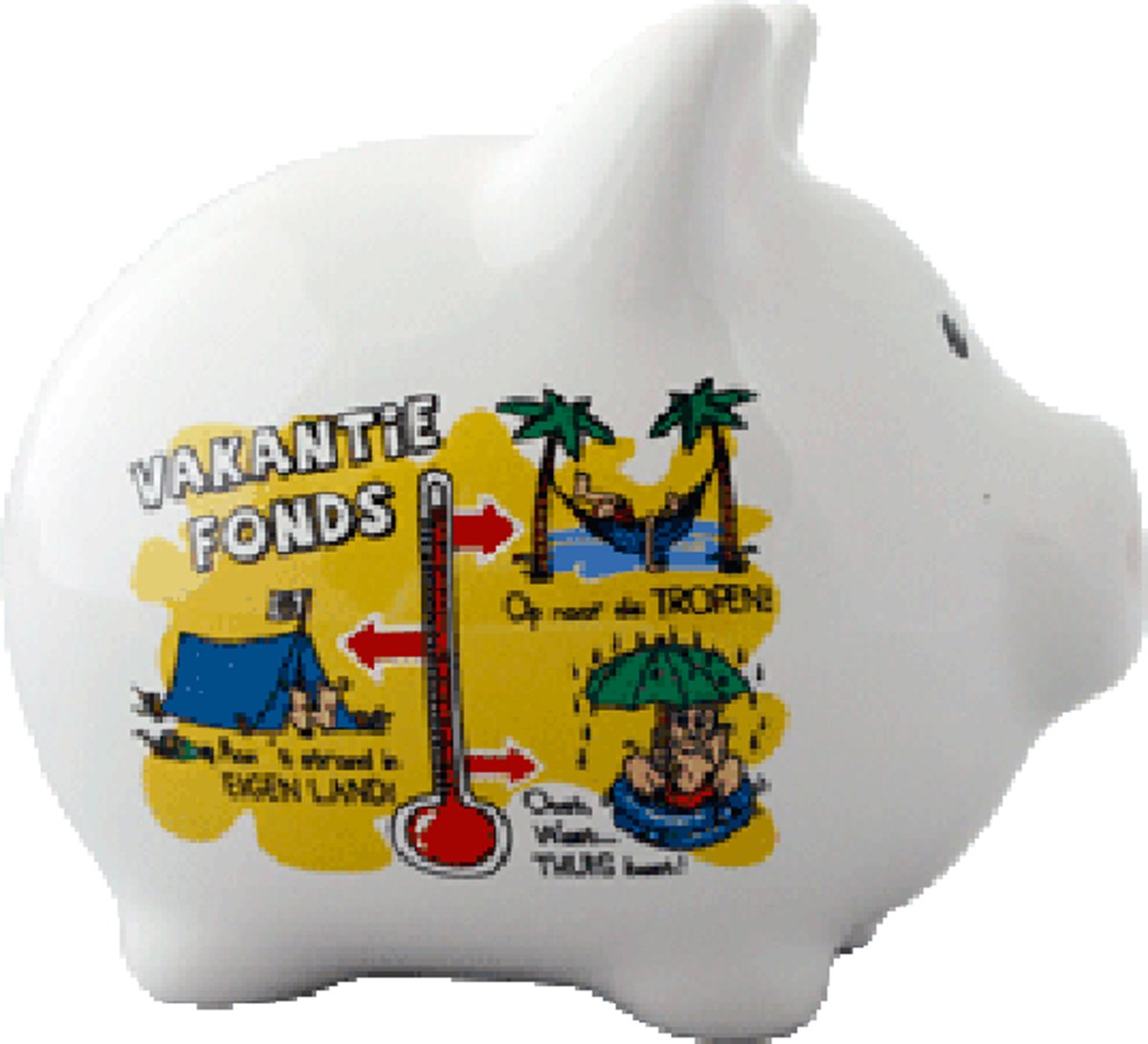 Spaarvarken Vakantiefonds. 11 x 12 x 10 cm