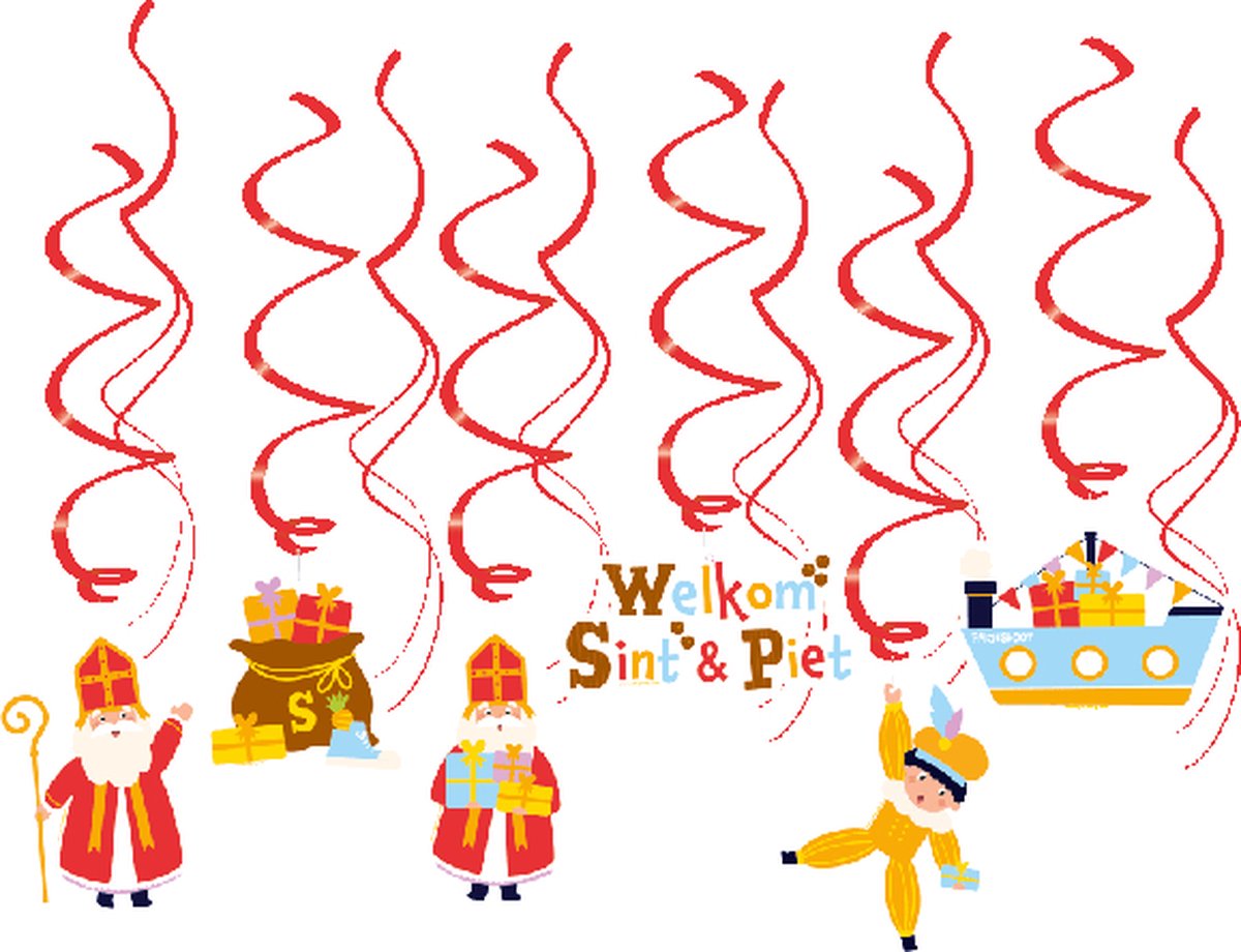 Swirl Decoratie Sinterklaas - 6st