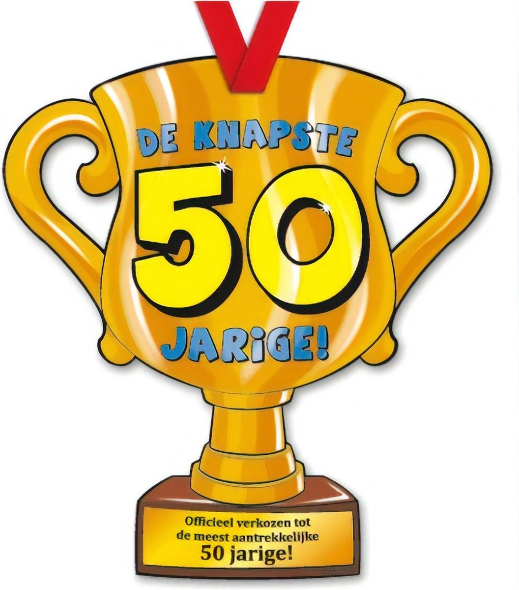 Trofee met lint - Trophy - 50 jaar - Abraham - Sarah