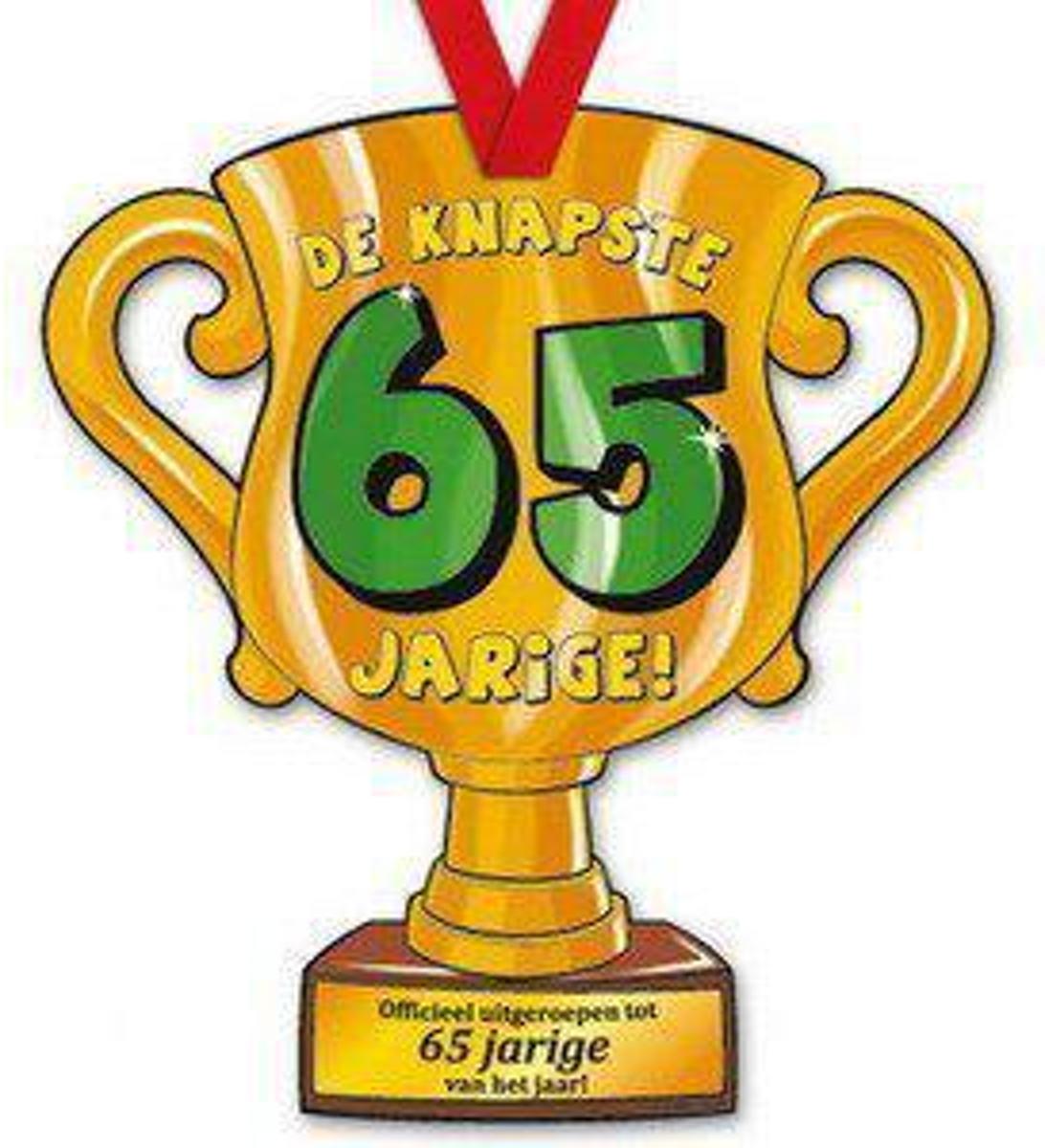 Trofee met lint - Trophy - 65 jaar