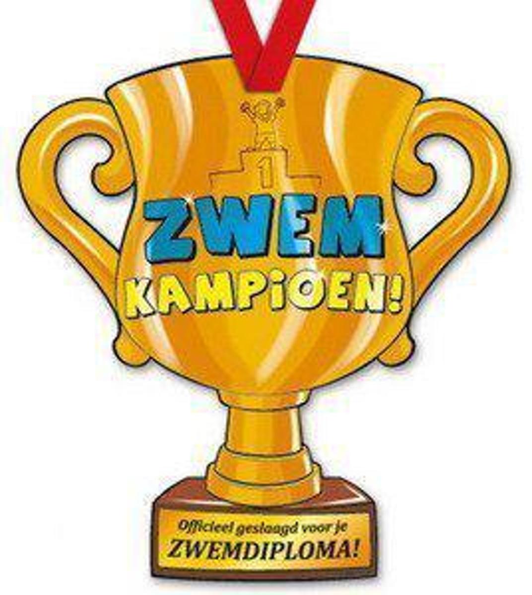 Trofee met lint - Trophy - Zwemdiploma
