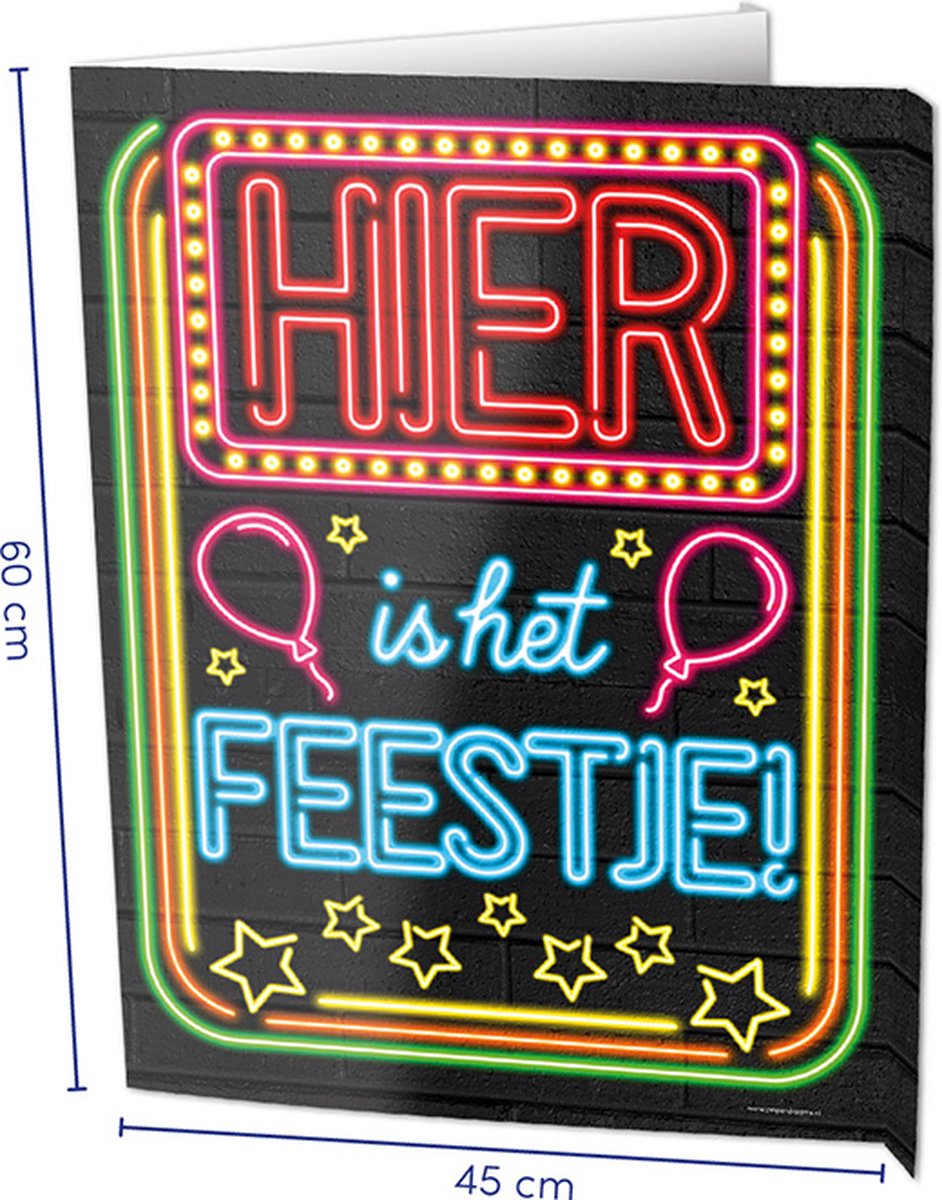 Uithangbord - Window signs - Hier is het feestje