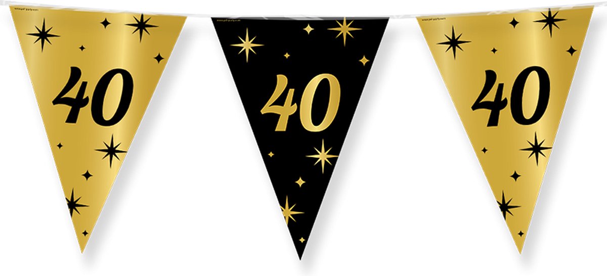 Vlaggenlijn Gold/Black 40 jaar (10 meter)