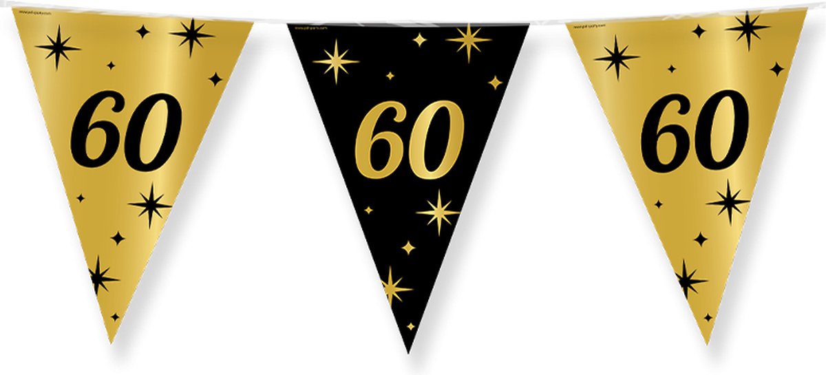 Vlaggenlijn Gold/Black 60 jaar (10 meter)