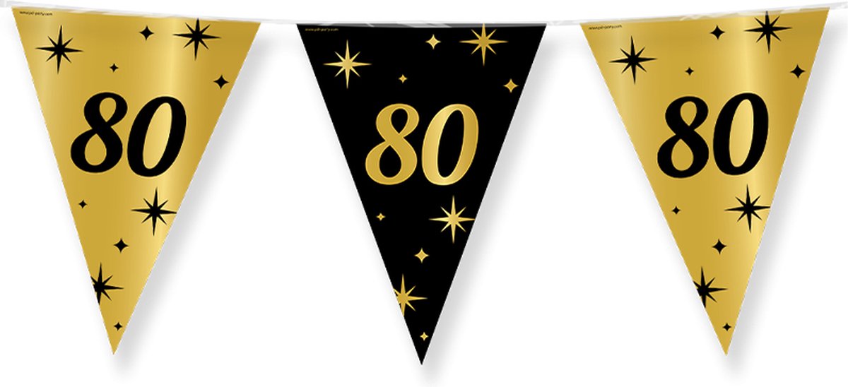 Vlaggenlijn Gold/Black 80 jaar (10 meter)
