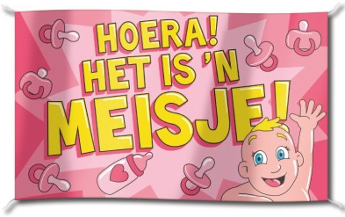 XXL Gevelvlag - Hoera een meisje