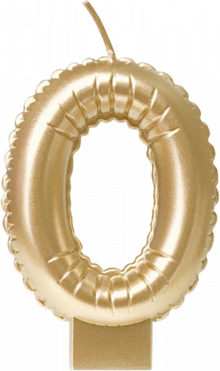 kaars cijfer 0 - goud