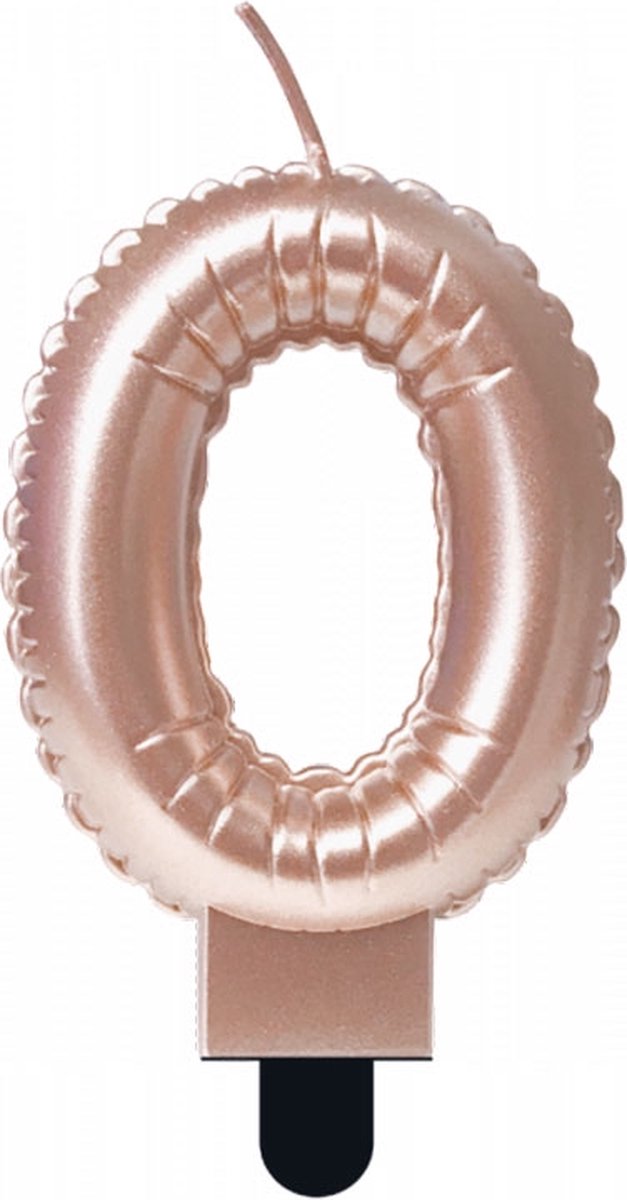 kaars cijfer 0 - rose gold