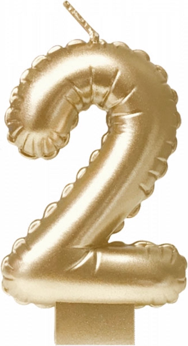 kaars cijfer 2 - goud