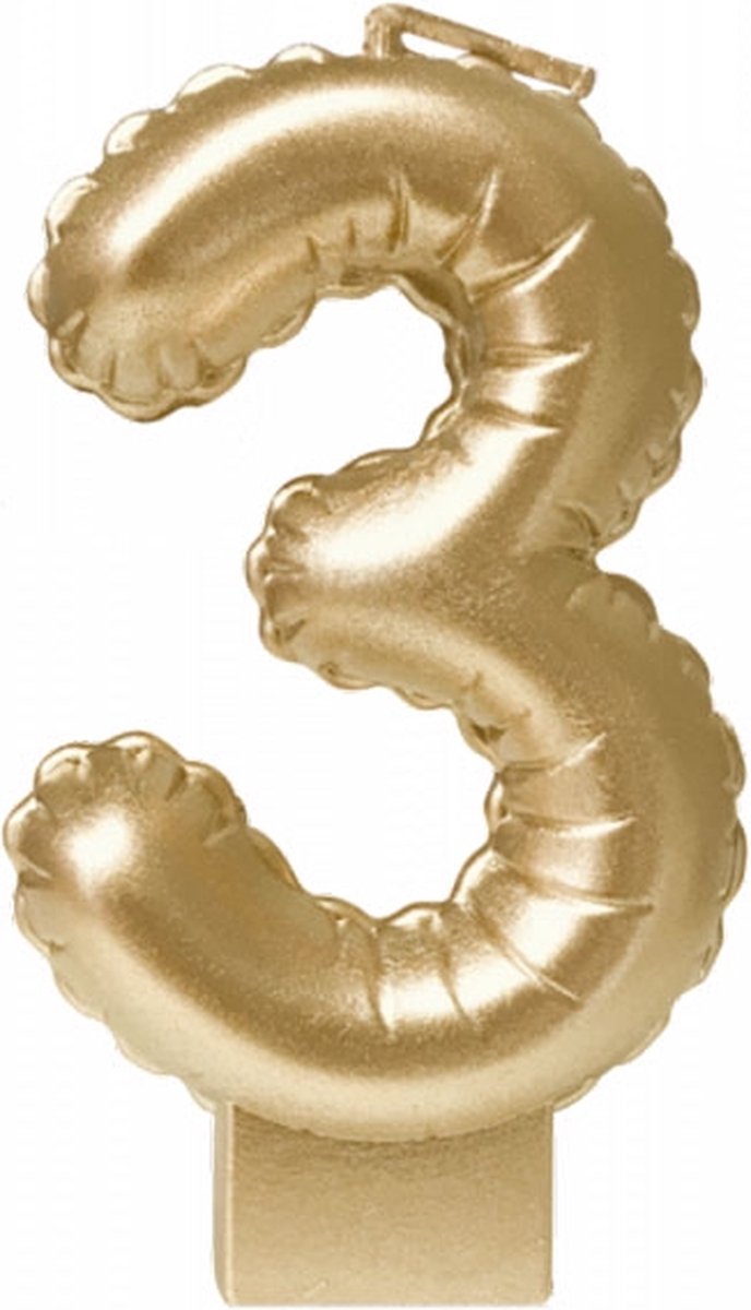 kaars cijfer 3 - goud