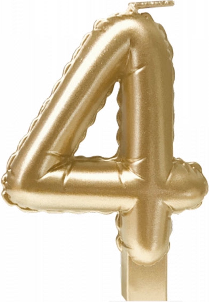 kaars cijfer 4 - goud