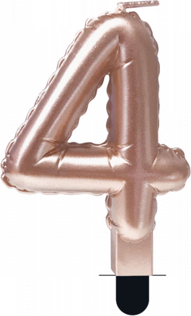 kaars cijfer 4 - rose gold