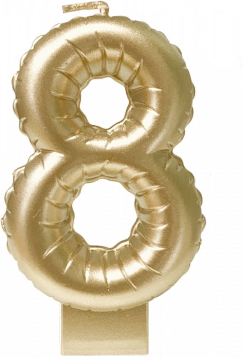 kaars cijfer 8 - goud
