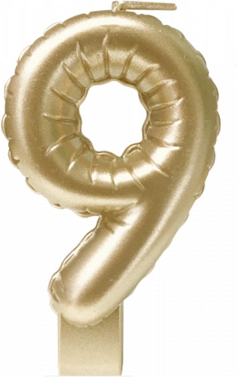kaars cijfer 9 - goud