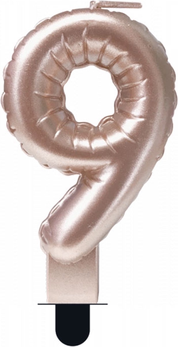 kaars cijfer 9 - rose gold