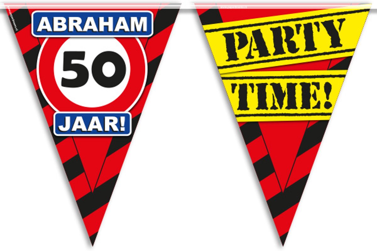 Vlaggenlijn Abraham 50 jaar Party time