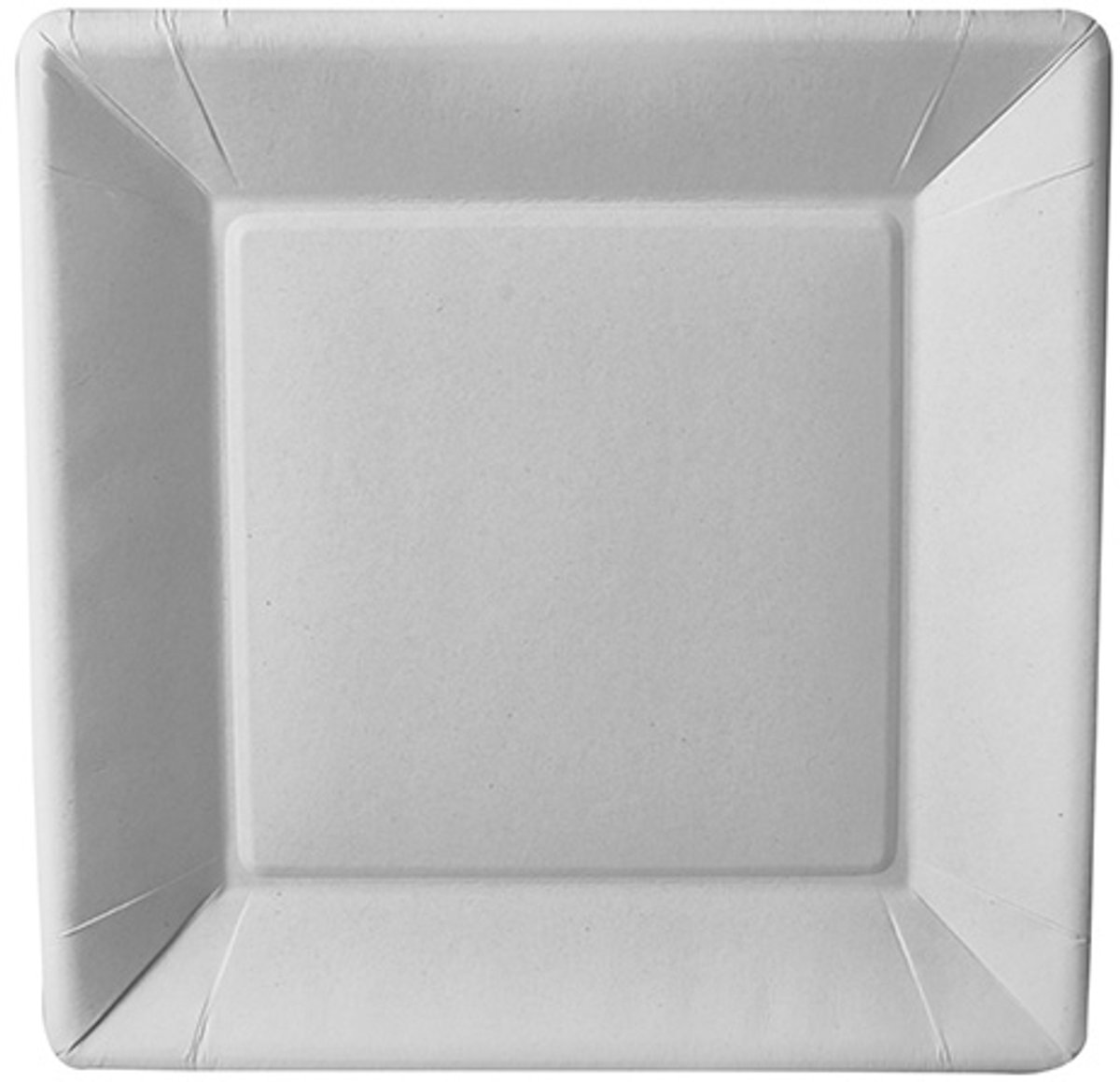 50 Borden, karton pure hoekig 22,5 cm x 22,5 cm x 1,8 cm wit