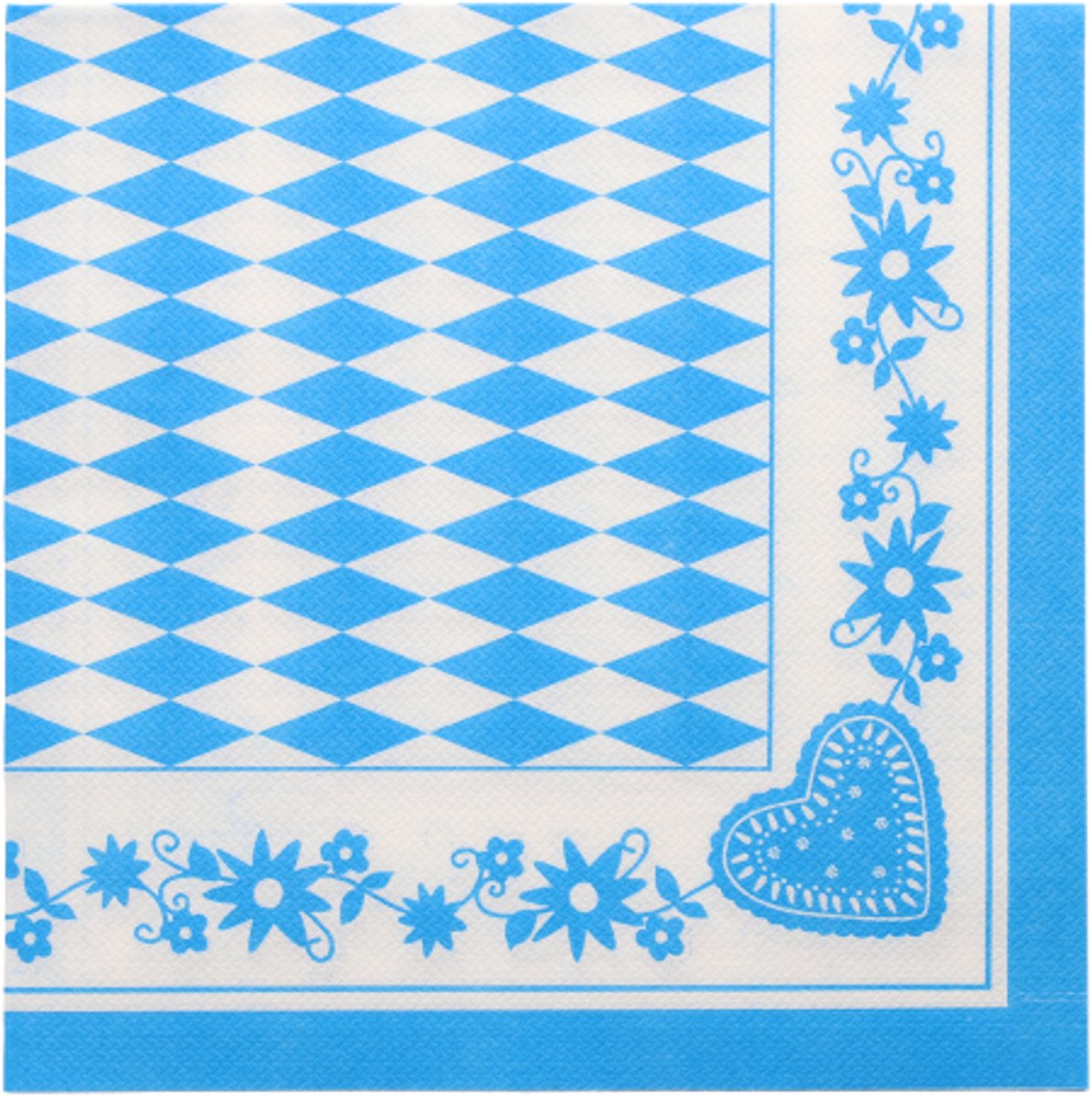 50 Servetten 1/4 vouw 40 cm x 40 cm Beiers blauw