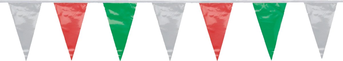 Papstar Vlaggenlijn - groen/rood/wit - Italie - 4 meter - kunststof - buiten/binnen - feestartikelen/versieringen