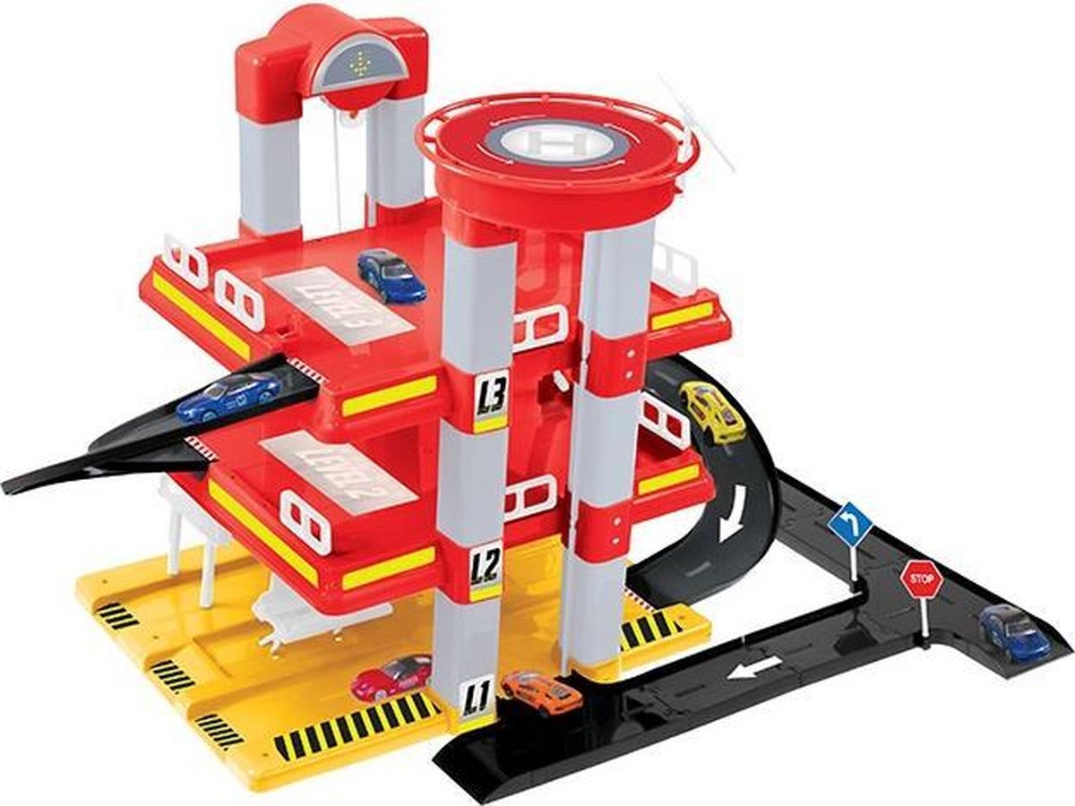 Paradiso Toys Speelgarage City Garage Junior 59 X 47 Cm Rood
