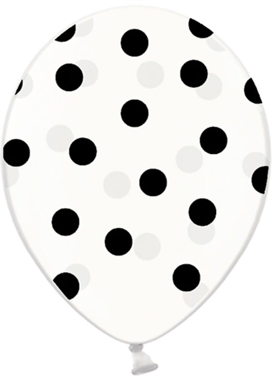Ballonnen Clear dots zwart 10 stuks