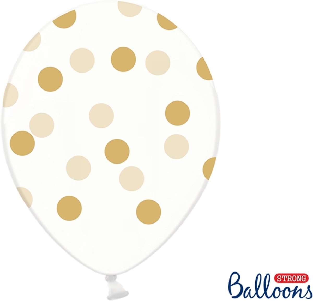 Ballonnen clear dots goud 50 stuks