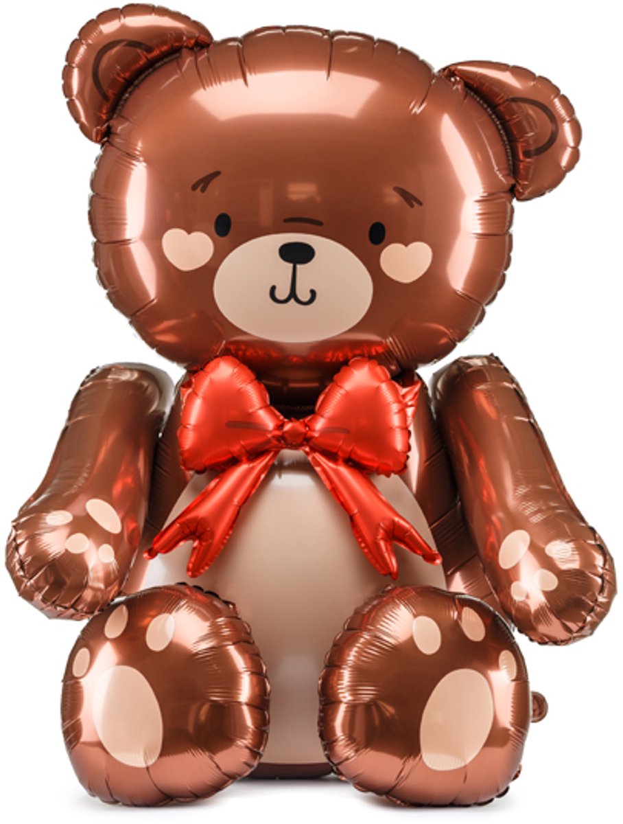 PartyDeco - Folieballon Teddy Beer Staand - 88 cm