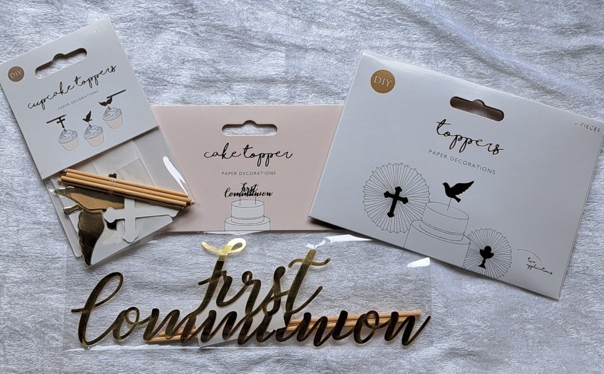 taart versiering first communion 13 delig taarttopper - cupcake en gebaktoppers communie doop