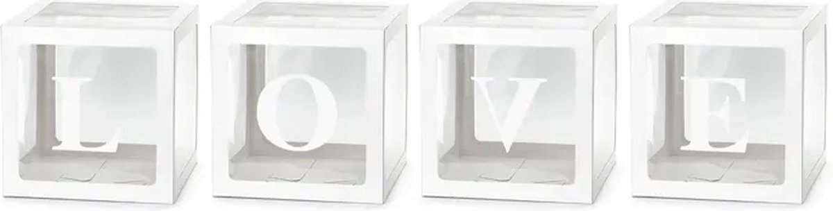 Ballon boxen LOVE, 30 x 30 cm, wit