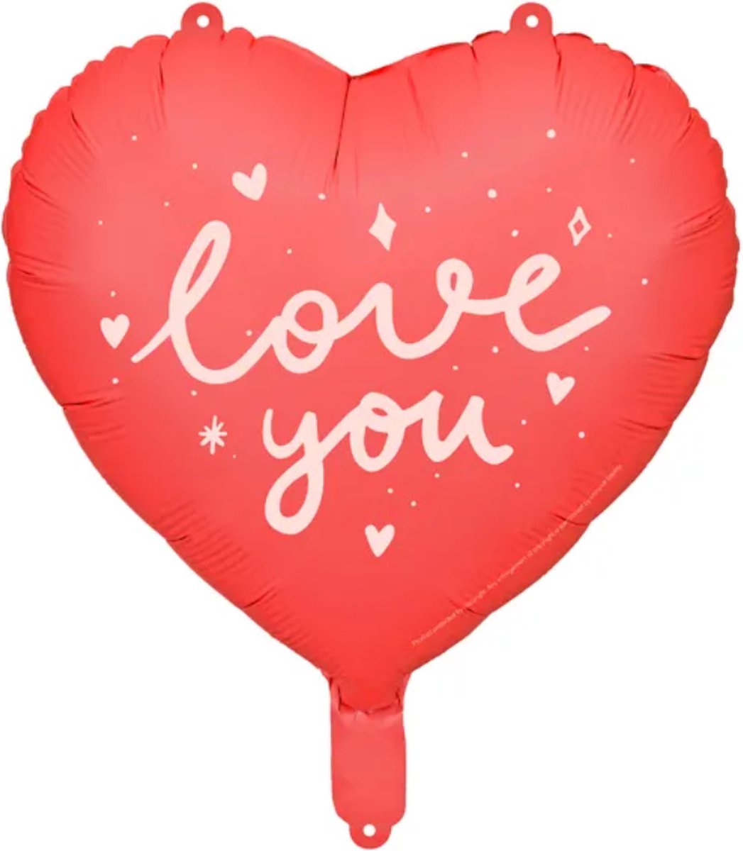 Folieballon Hart I Love You - 45 cm