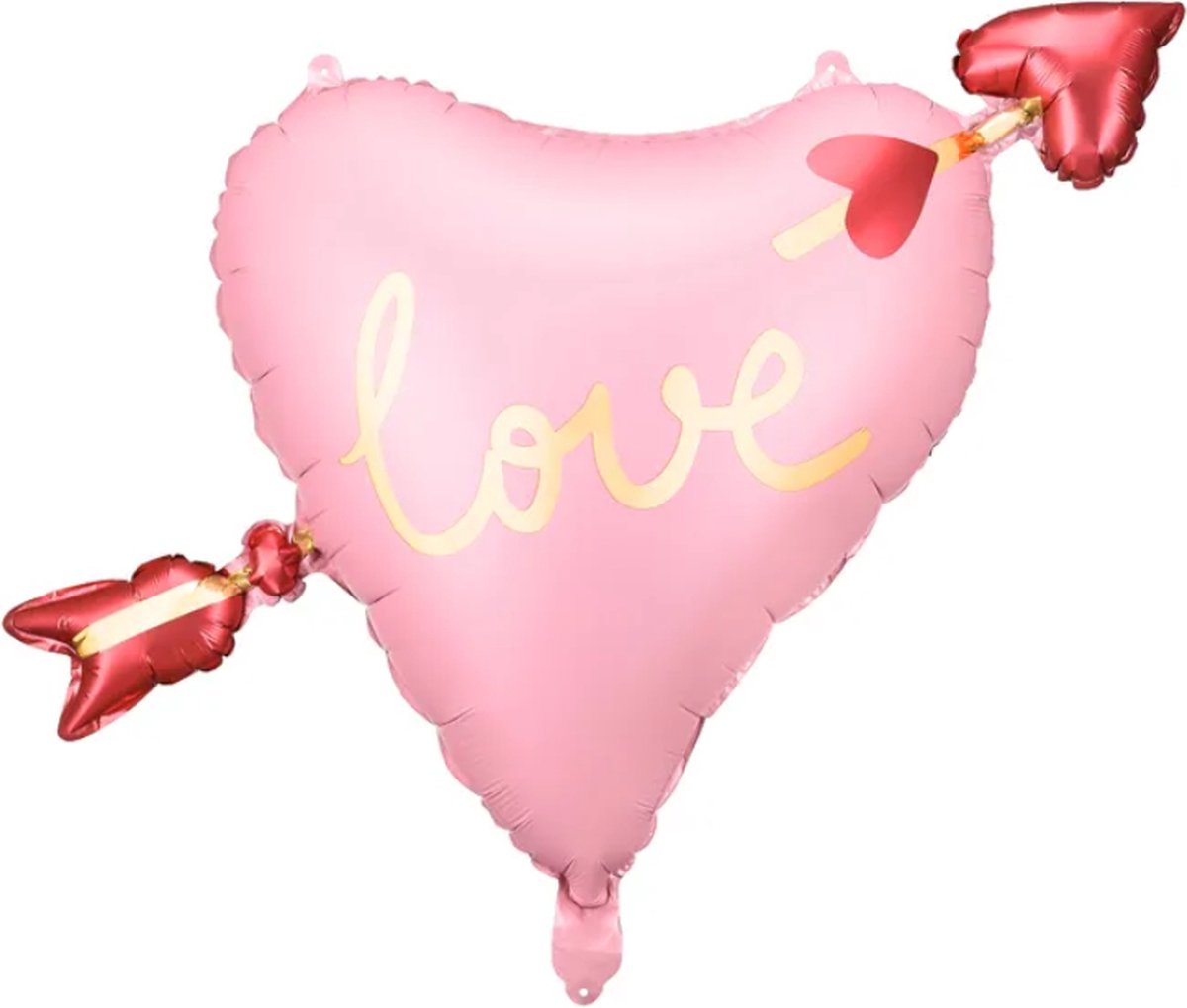 Folieballon Hart met pijl 66 x 48 cm