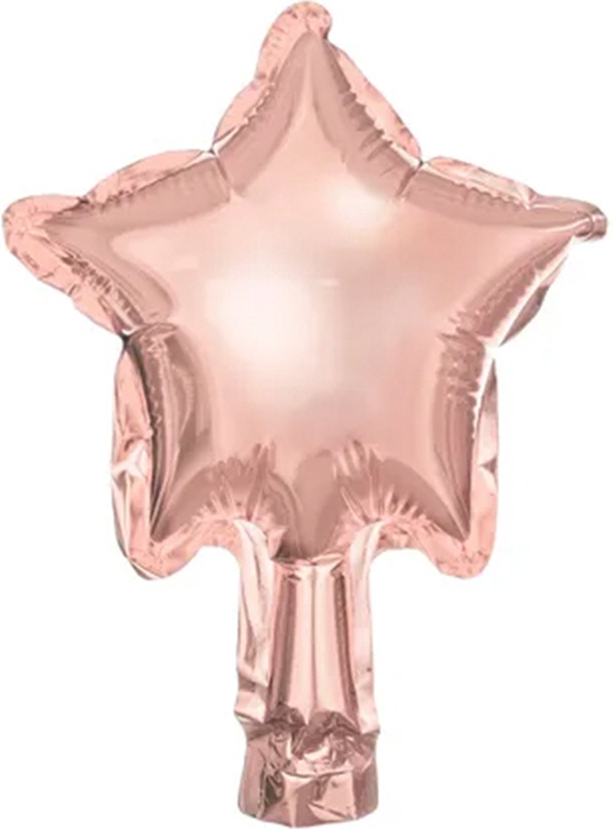 Folieballon Sterren Rose Gold 12 cm (25 stuks)