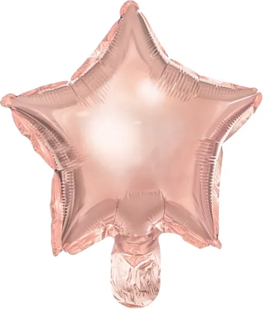 Folieballon Sterren Rose Gold 25 cm (25 stuks)