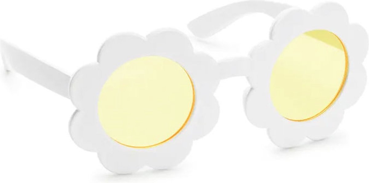 Partydeco - Bril madelief wit