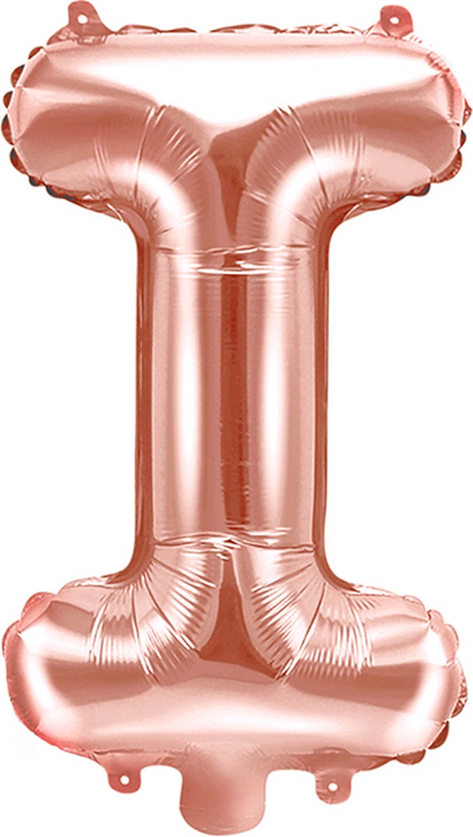 Partydeco - Folieballon Rose Gold Letter I (35 cm)