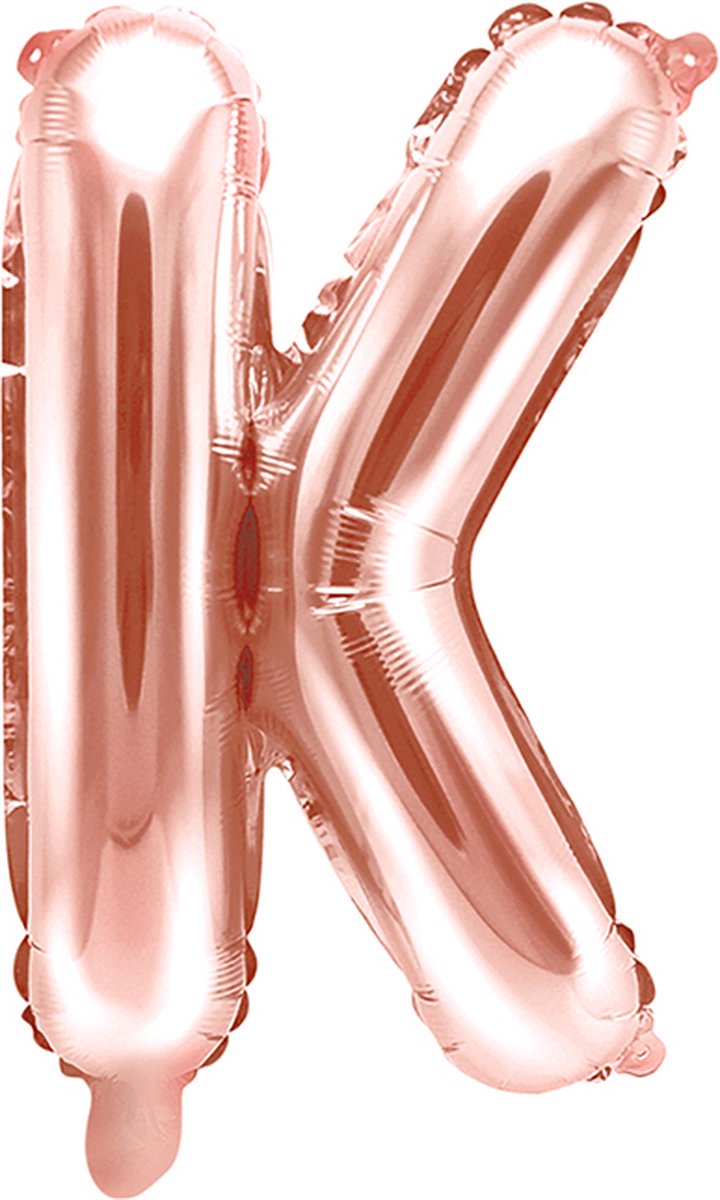 Partydeco - Folieballon Rose Gold Letter K (35 cm)