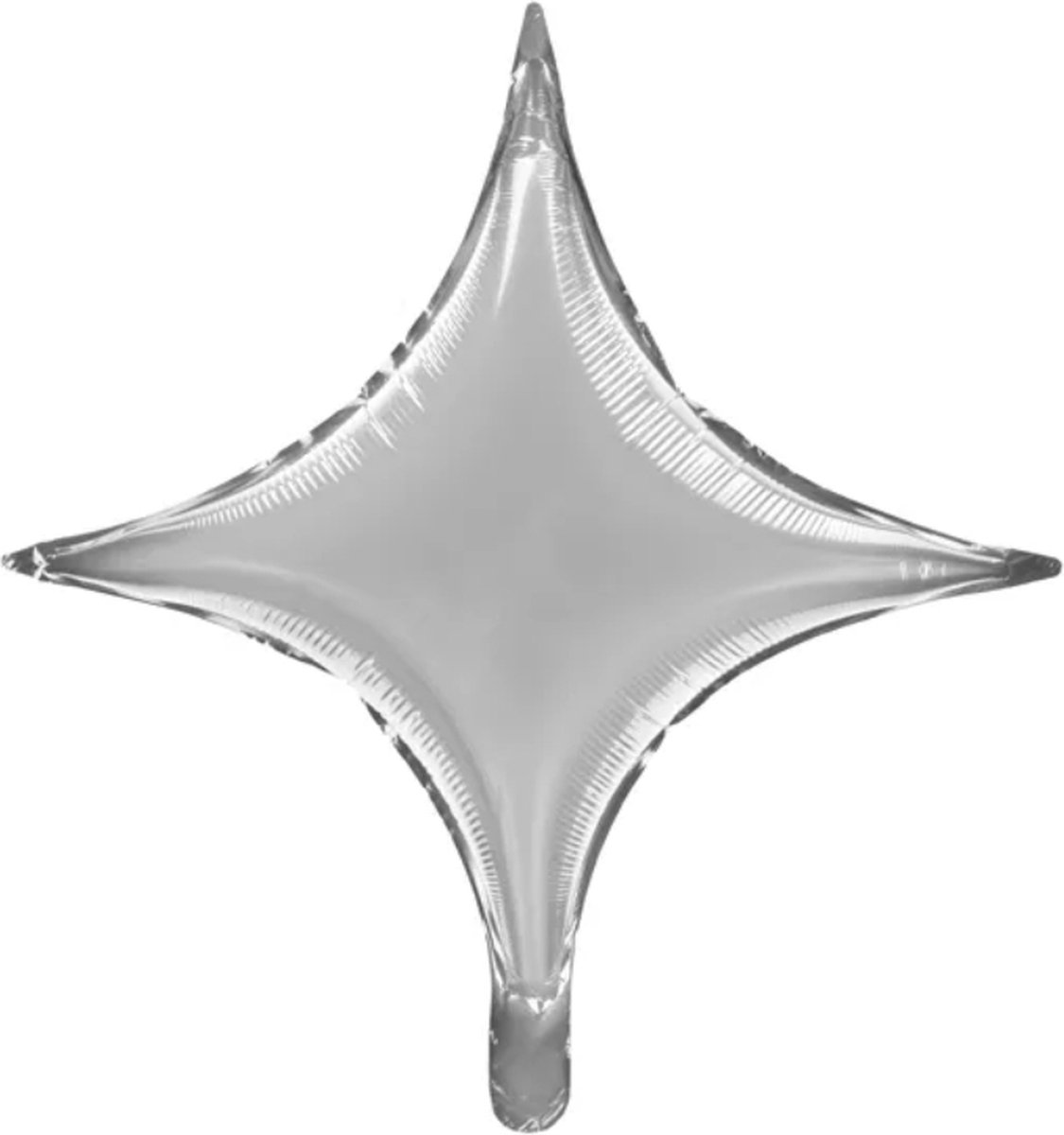 Partydeco - Folieballon Ster 4 punten - zilver - 42 cm