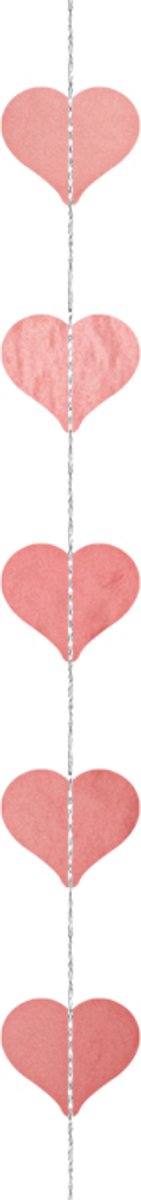 Partydeco - Hangdecoratie Rosegold Hartjes - 3 m