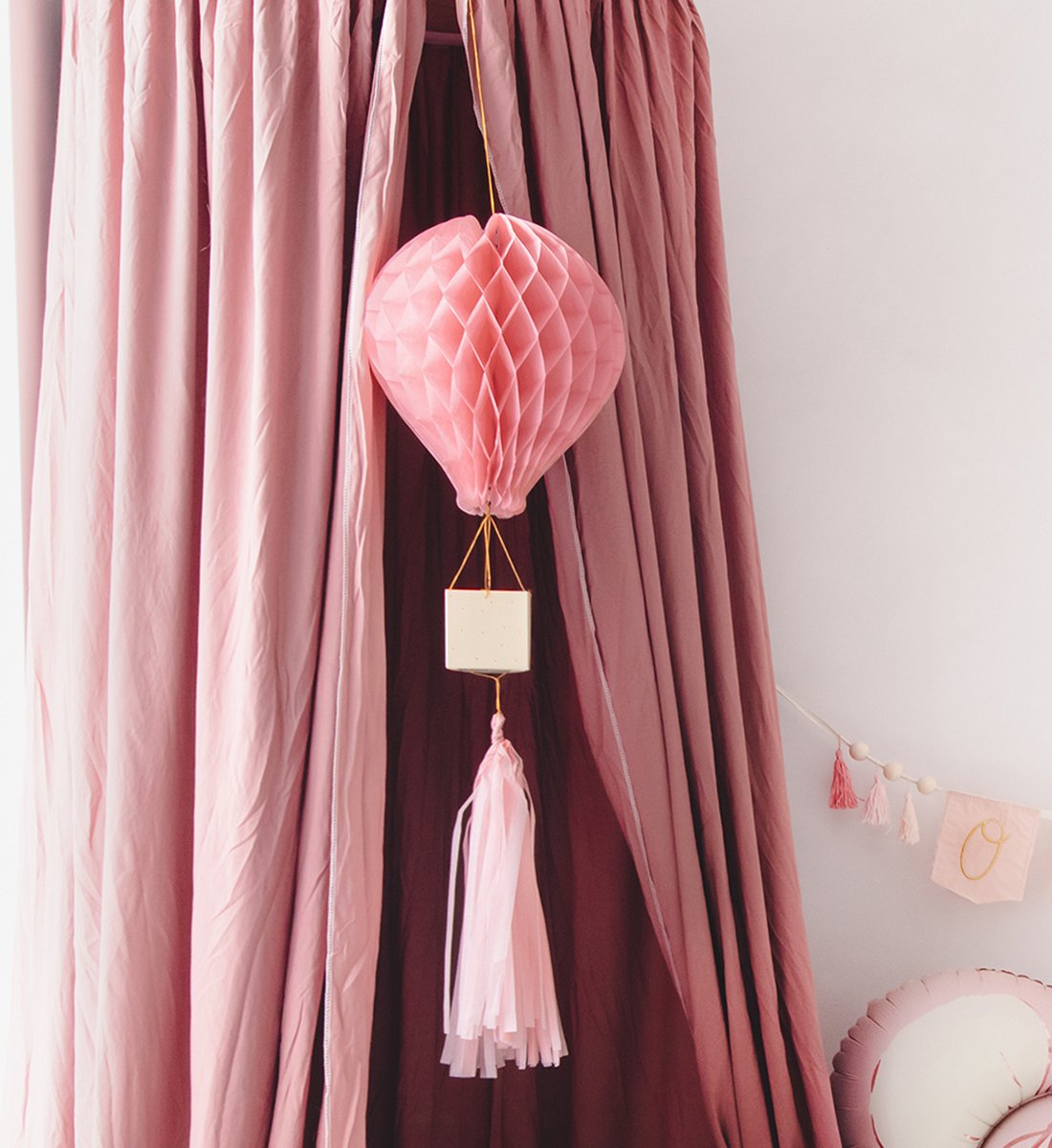 Partydeco - Honeycomb decoratie ballon roze