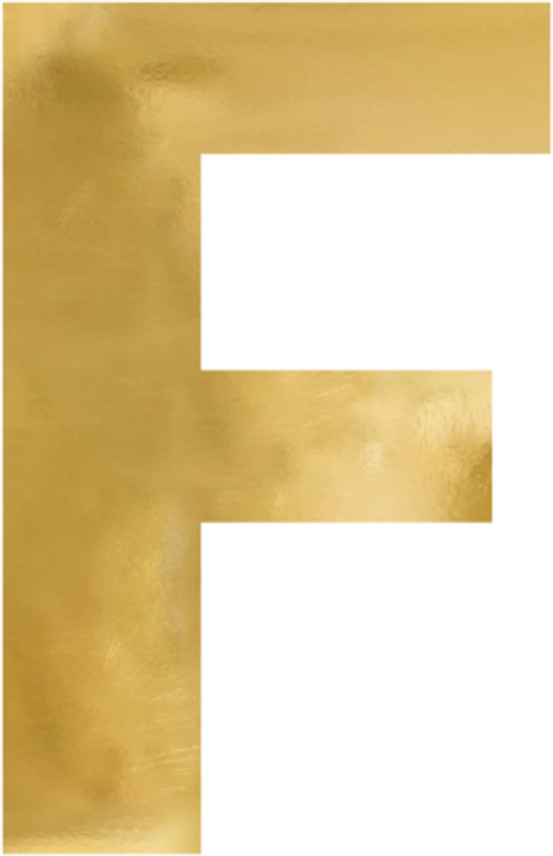 Partydeco - Spiegel Letter F Goud - 40 x 60 cm