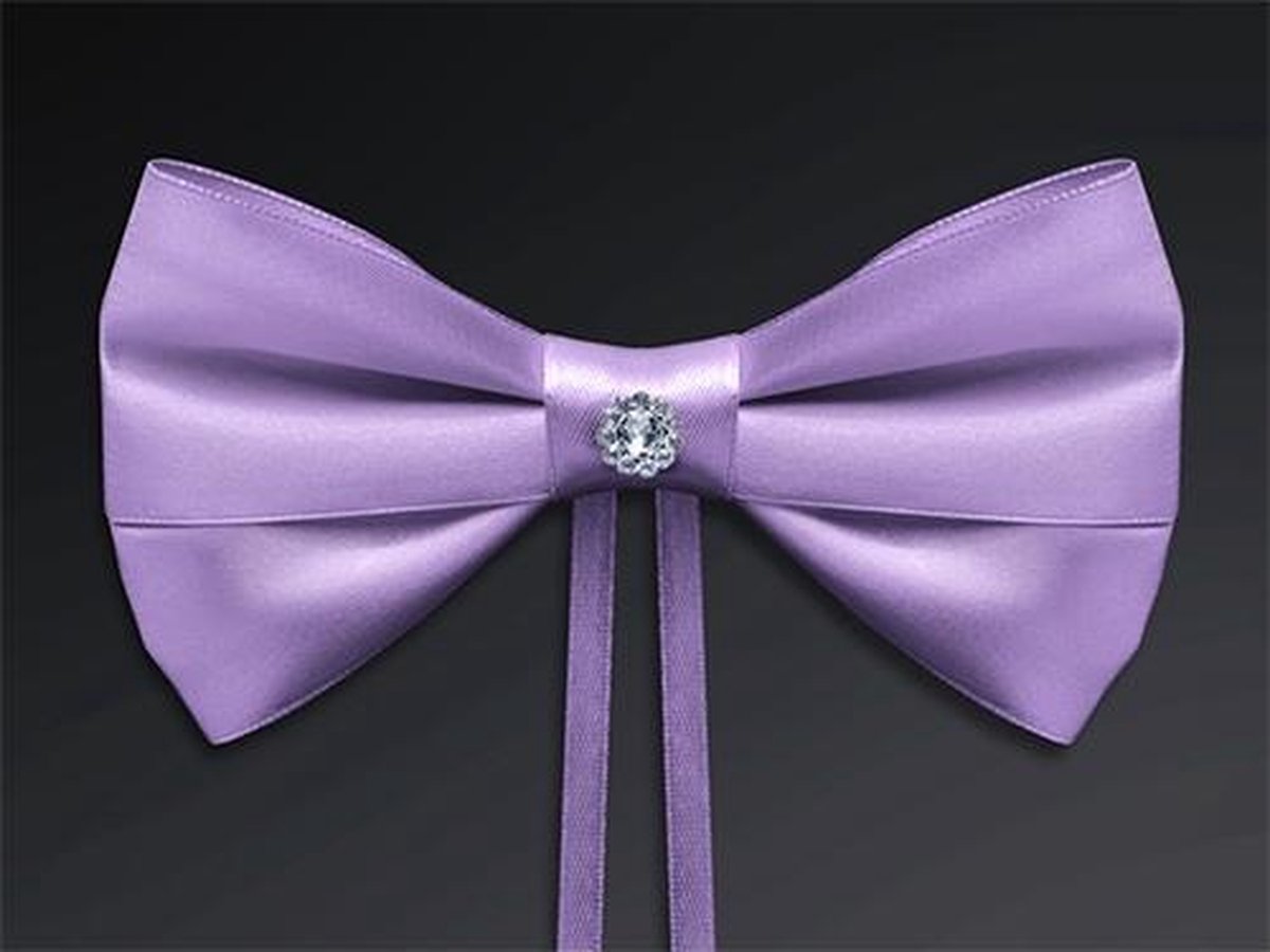 Partydeco - Strik paars steentje (4st)