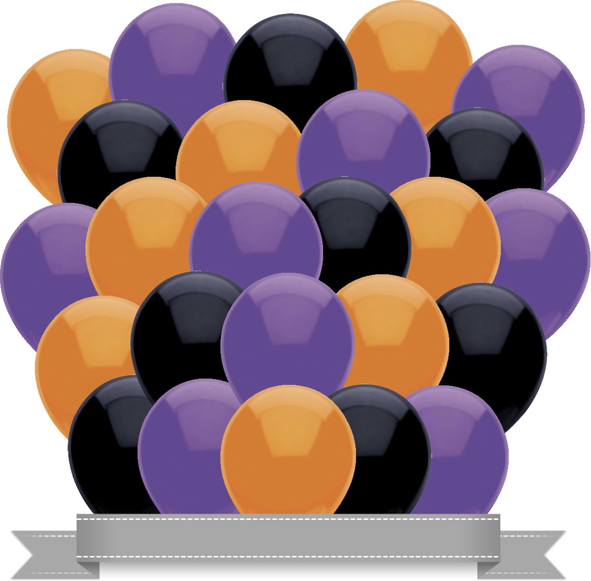 Ballonnen Paars / Oranje / Zwart (30ST)