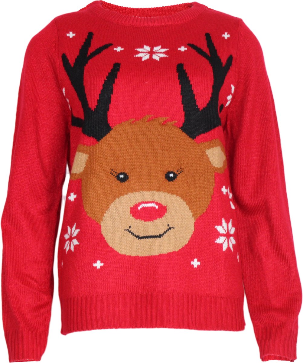 Foute Kersttrui Rendier Pullover Dames Maat L Rood