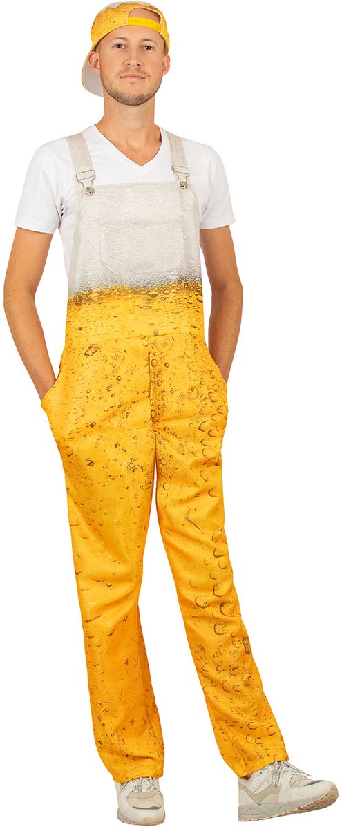 Tuinbroek bierprint voor volwassenen - Maat XL